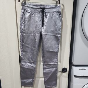 Juicy Couture Silver Shimmer Pants Womens Size 10 NWT